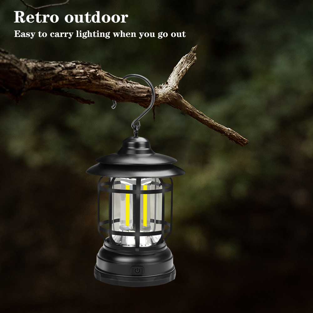 Mini Retro Solar Garden Light Tent Lamp Compact Size Outdoor Led 13*12*20cm