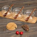 Multifunction Bamboo Wooden Sauce Holder , Restaurant Table Condiment Holders