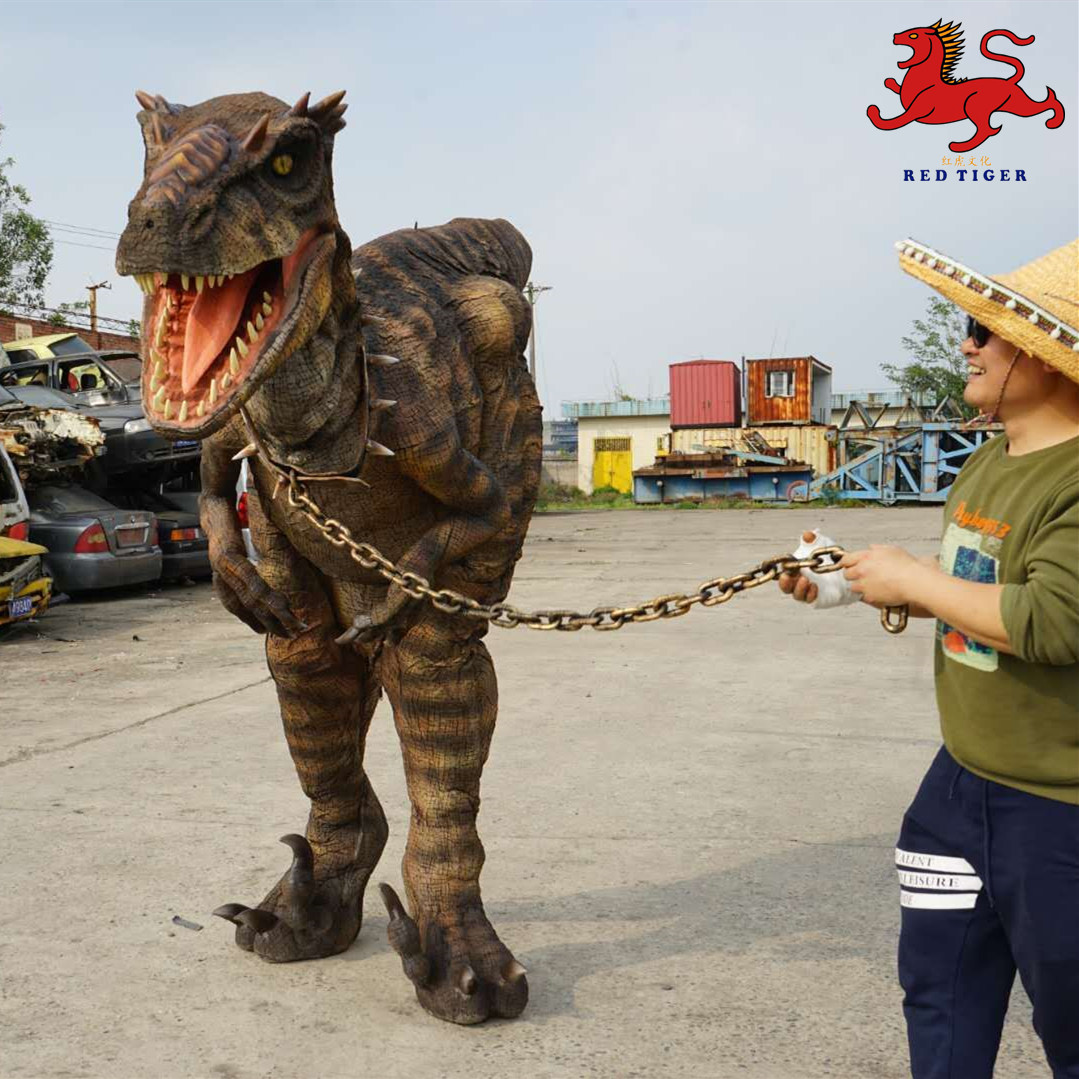 Animatronic Velociraptor Costume , Artificial Adult Dinosaur Costume