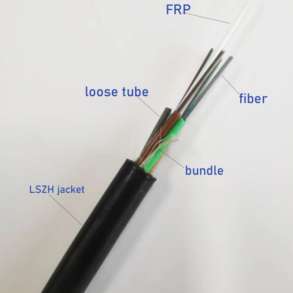 FRP Strength Member LSZH Sheath Fiber Optic Cable GYFTZY stranded loose tube