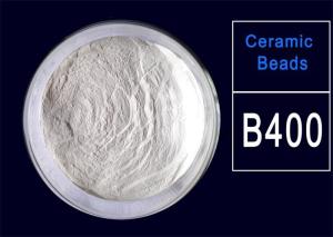China Stainless Steel Finish B400 Ceramic Beads Blasting Media packed in 25kgs 55lbs barrels factory