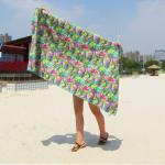 Customized Sublimation Digital Print Microfiber RPET Suede Beach Towel Sand