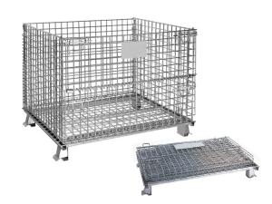 China Galvanized Mesh Storage Cage Wire Mesh Container 4.8-6.0mm Wire Dia factory
