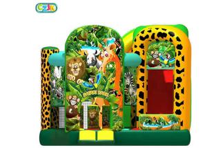 China Customized Inflatable Bounce House Combo Safari Park Bounce Castle 3 Years Warranty factory