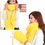 Women's Winter Fleece Scarf Set 3 In 1 Scarf Hat And Gloves Set