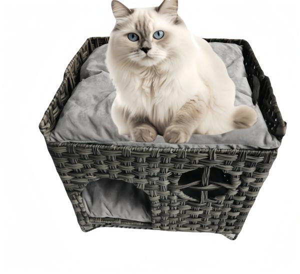 Four Seasons Rattan Pet House Small Animal Pattern Woven Dog Cat Litter Cage