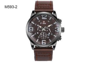China Big Dial Calendar Men's Quartz Watch For Business Work School Outdoor PU Strap M593 factory