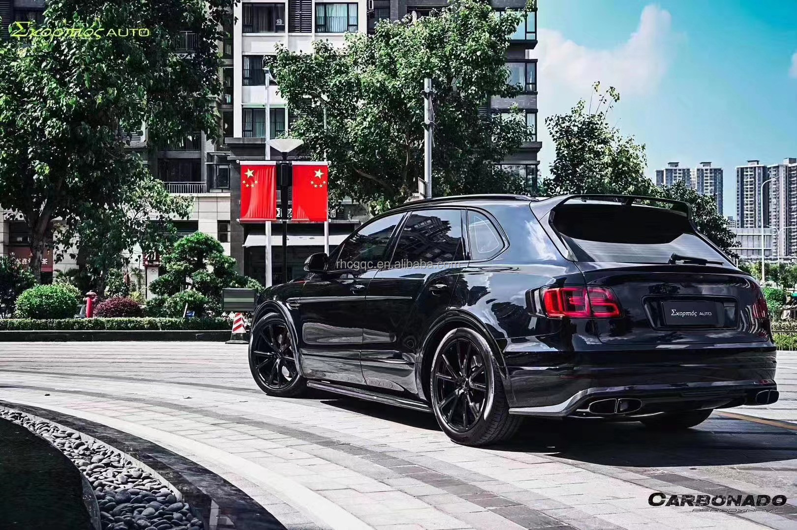 For Bentley Bentayga Carbon Fiber Body Kit Bentayga Upgrades the W12 Style Carbon Fiber Front Lip Diffuser Spoiler
