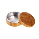 Aluminum Cosmetic Face Cream Container Jar With Bamboo Wood Lid 5ml 15ml 30ml