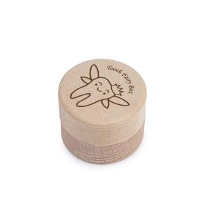 China 5.2*4.2CM Cute Lidded Wooden Box Personalized Tooth Fairy Keepsake Box factory