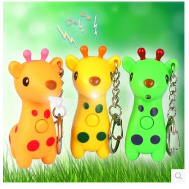 New creative gift product cartoon animal deer led light keychain keyrings with