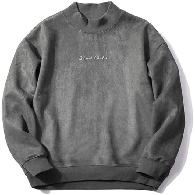 100% cotton Graphic Print Suede Plain Crew Neck Sweatshirt