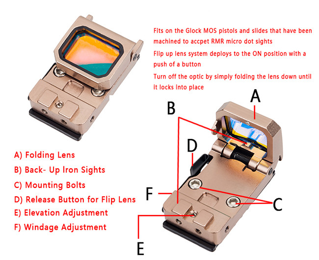 ANS Hunting Accessorie Holographic Red Dot Sight Objective Lens 22mm X 16mm