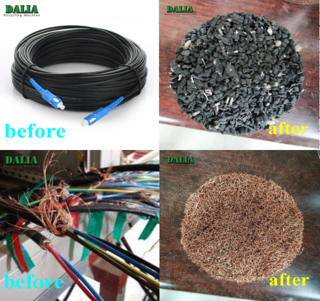PLC Control Scrap Copper Cable Granulator Machine With Dust Collecting System