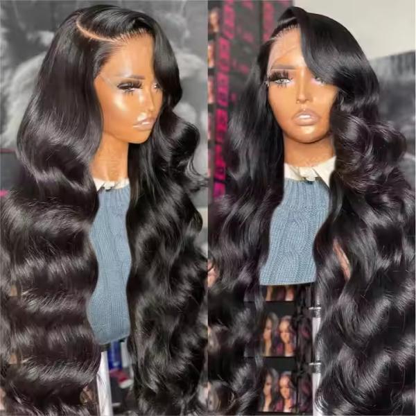 Ready to Ship Brazilian Virgin Hair Body Wave 180% Preplucked 13x4 Transparent