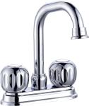 Brass Centerset High Arc Widespread Bathroom Faucet 2 Handle Chrome