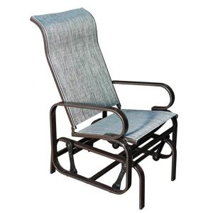 China Metal Frame Outdoor Bistro Patio Garden Single Rocking Lounge Chair with Custom Logo factory