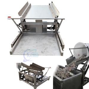 China fish shrimp Processing plant production line feeder electric raw material pouring platform Factory direct sales factory