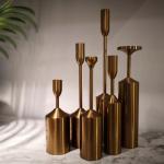 Golden Lighthouse Long Stem Metal Candle Holder For Home Decoration