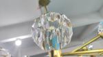 Round Cluster Crystal Ball Chandelier in Brass Finish for Dining Room Living