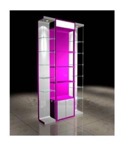 China Purfume / Diamond Necklace Wood Display Cabinets With Storage Room factory