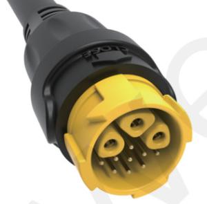 China Aluminum Alloy Shell M19 Connector 12pin Yellow 20A Solder Overmolded Nylon IP67 factory