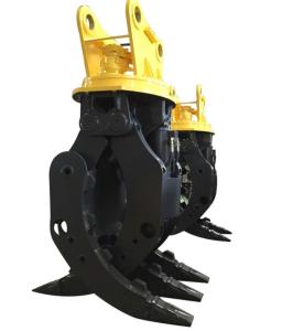 China 14T Hydraulic Excavator Grab Rotating Wood Grab Demolition Sorting Grapple factory