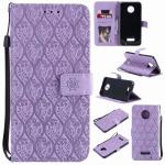 Moto Z Force Leather Protective Case with Flower Embossed Pattern