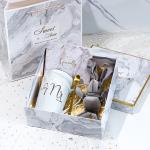 Luxury Birthday Gift Packaging Cardboard Cosmetic Packaging Box Marble Grain