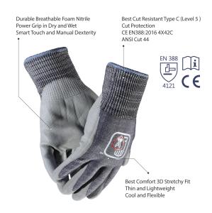 China FL-L4001 Non Slip Safety Working Gloves 10 Inch Latex Coated Work Gloves factory