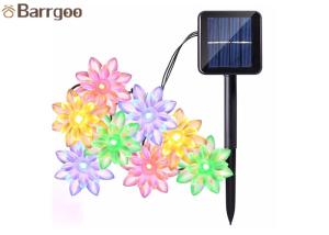China Lotus Flower Solar LED Christmas Lights 6M 30 LED Garden Decorations Easy To Install factory