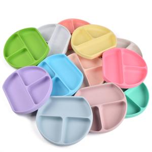 China BPA Free Silicone Divided Plate Microwave Safe Heat Resistant factory