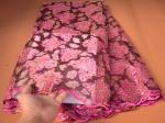 Exquisite plain color sequin lace fabric organza lace fabric design for african