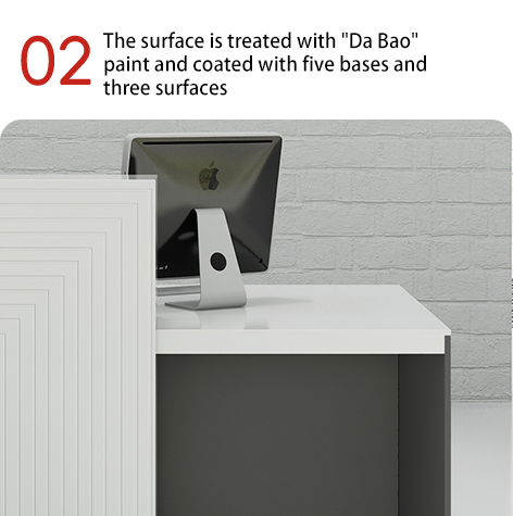 White Painted Glossy Front Desk, Fashionable Design, Light Luxury Front Desk, Commercial Hotel Lobby, Cashier And Reception Desk