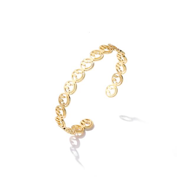 Luxury Diamond 18K Gold Chain Link Bracelet Eco Friendly Copper Gold Plated