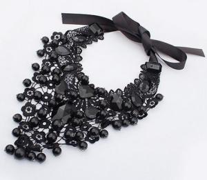 China Sensational Liturgical Dance Accessories Hollow Rhinestone Black Ribbon Choker factory
