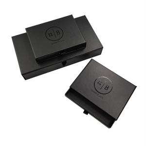China Silk Screen Printing Private Label Luxury Hair Extension Packaging Box Black Storage Cardboard Drawer Gift Box factory