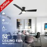 5 Speed Remote Control Decorative Ceiling Fan , Mdf Blades Black Plastic Ceiling