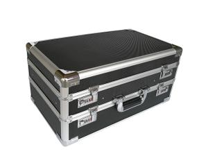 China Double Opened Aluminum Hard Case With Black Diamond Panel factory