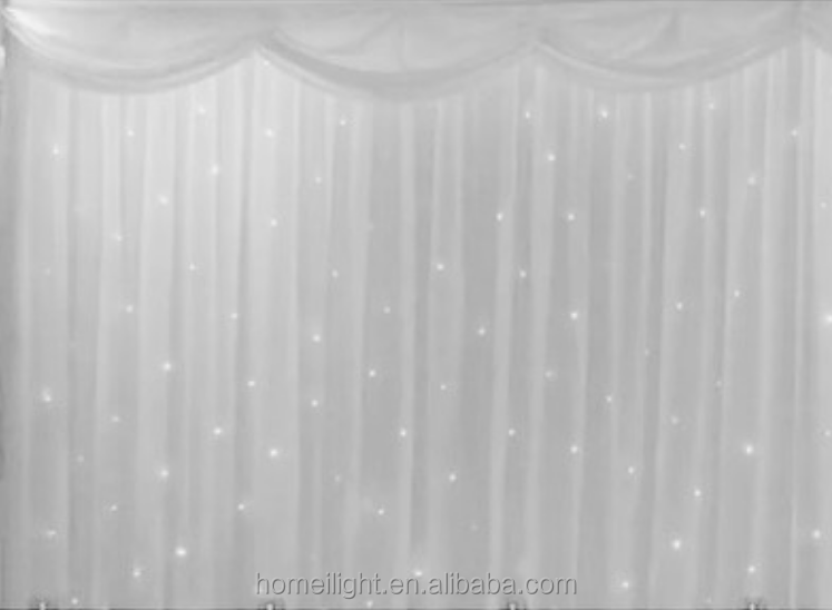 White Led Twinkling Star Curtain for Fireproof Nightclub Party Light Show Wedding Events