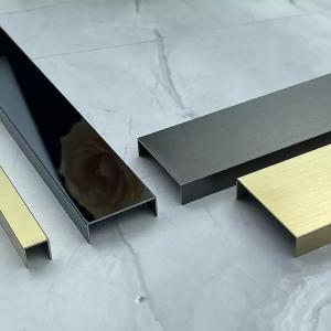 China Black Gold Hairline Mirror Finished 304 Stainless Steel Tile Trim factory