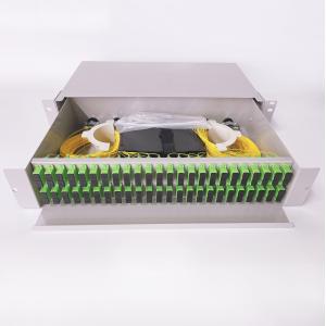 China 19 Inch Rack Mount Fiber Optic Patch Panel 2U 96 Cores SC Duplex Drawer Type Terminal Box on sale