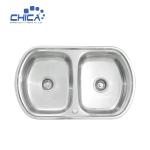 kitchen sink material double bowl pressed SUS201 304 stainless steel size