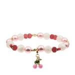 Glass Crystal Handmade Beads Bracelet Faceted With Pink Cherry Charm