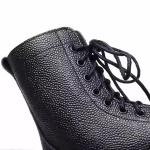 Customized Uniform Tactical Footwear Black Color Leather Boots with Geinuen