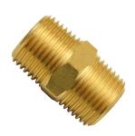 3/4" X 3/4" Brass Hex Nipple , 250F Npt Male Thread For Pipe