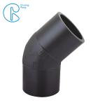 HDPE Irrigation Pipe Fittings , Butt Welding HDPE 45 Degree Elbow CE Approved