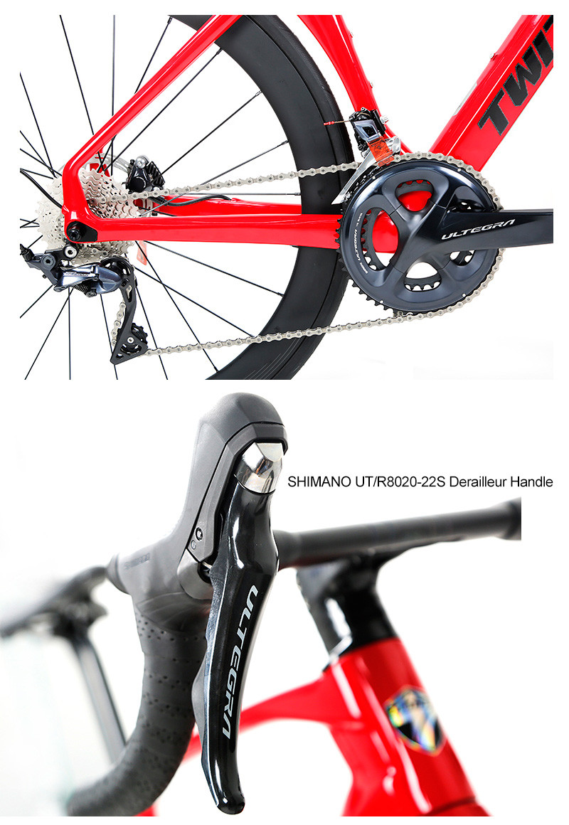 Twitter Full Carbon Road Bike T900 Frame R8020 22S 50mm Height Rim