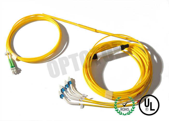 LC UPC Fiber Optic Y Cable 2x4 Twist Connector , Length Customized