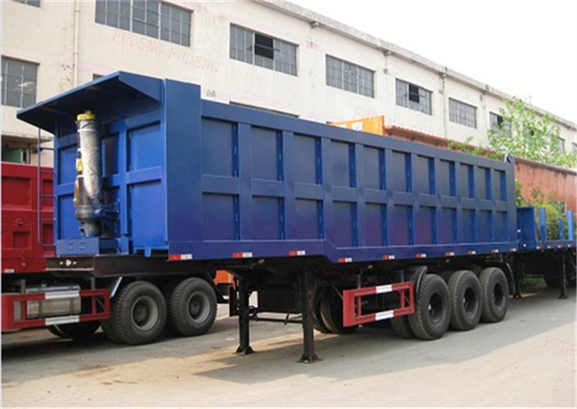 Hyva Hydraulic Cylinder Dump Semi Trailer 40T-100T Payload Steel Q345B Frame